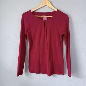 Time and Tru Women's Red Pullover Long Sleeve Top M Casual Lightweight